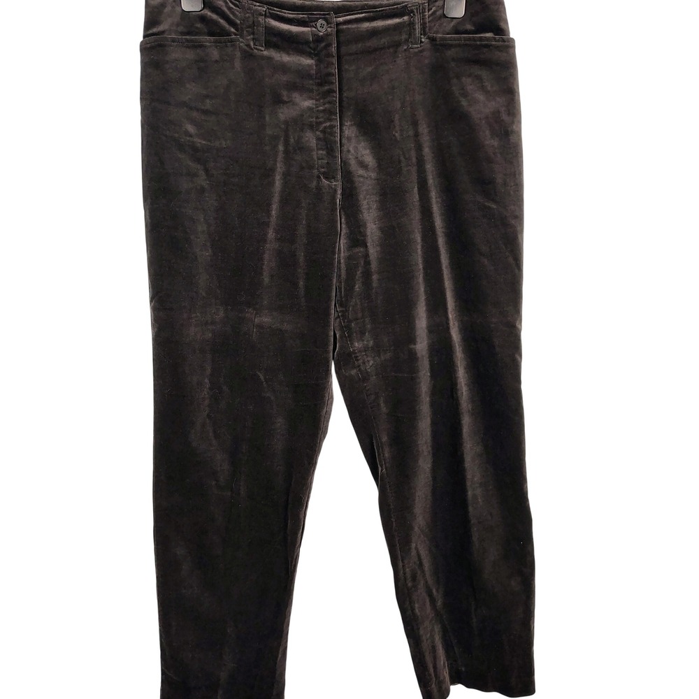 Lauren Ralph Lauren Womens SZ 16 Velvet Pants Brown Cotton Blend Dark Academia